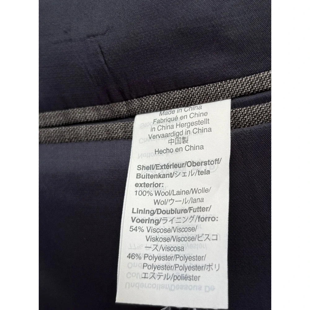 J.Crew Thompson Mens 44L Grey 100% Wool Sharkskin Two Button Blazer Suit Jacket